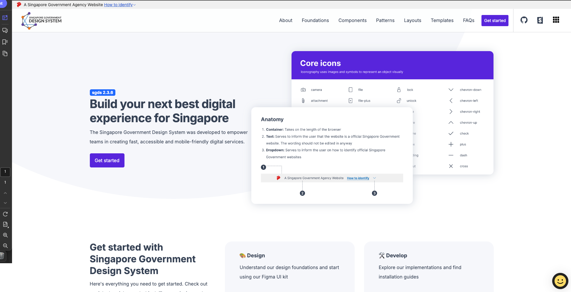 Singapore Government Design System Screenshot